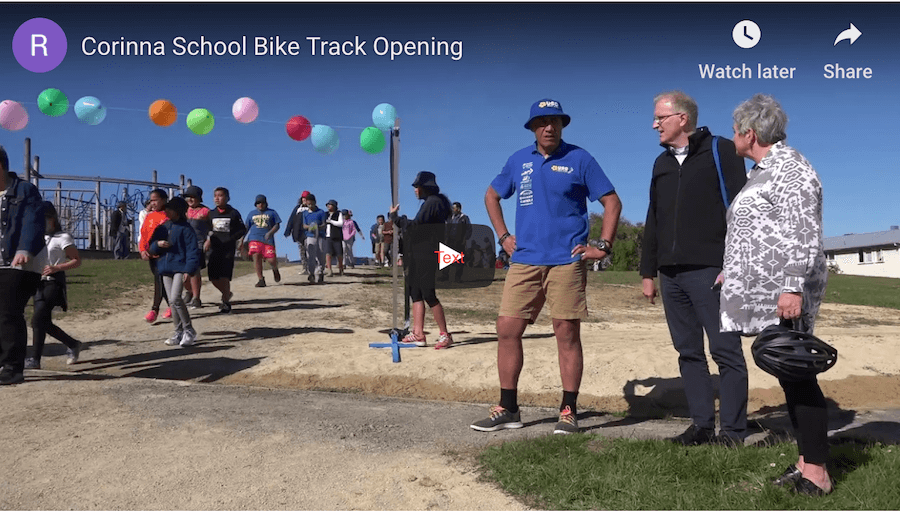 Corinna School bike track opening